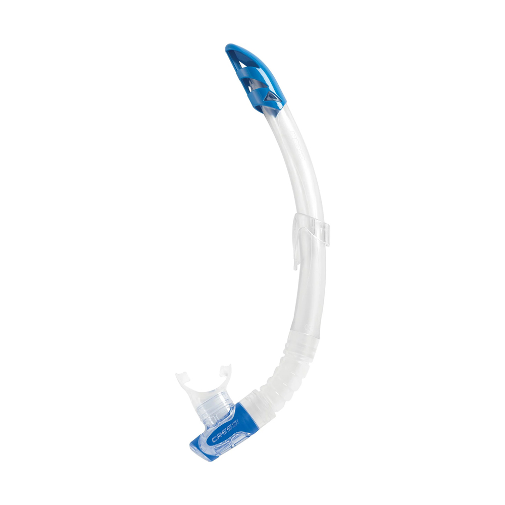 cressi gamma silicone snorkel clear/tube blue Αναπνευστήρας