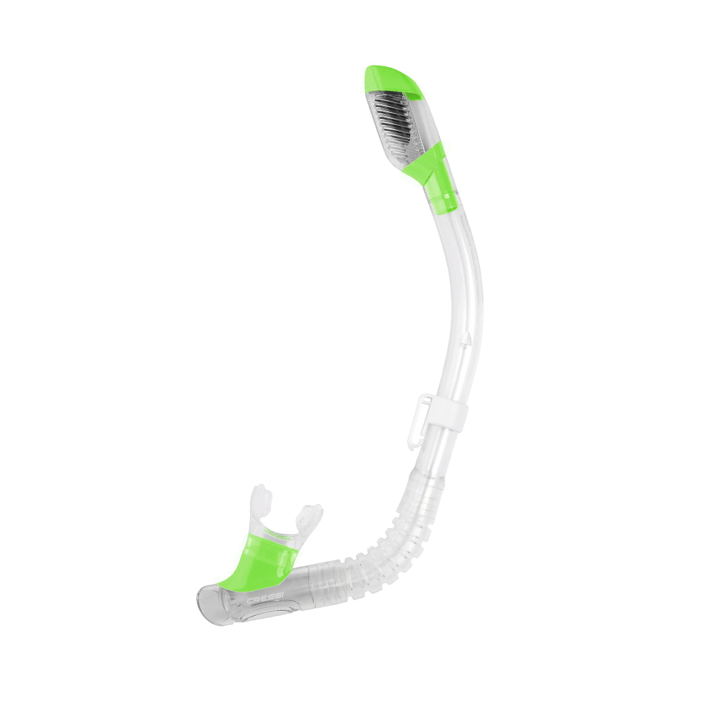 cressi mini dry snorkel clear/fluo green Αναπνευστήρας