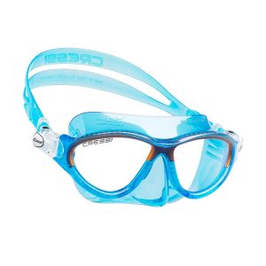 cressi moon kid silicone mask clear/frame blue Μάσκα