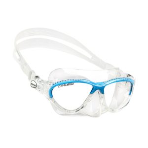 cressi moon kid silicone mask clear/frame blue Μάσκα