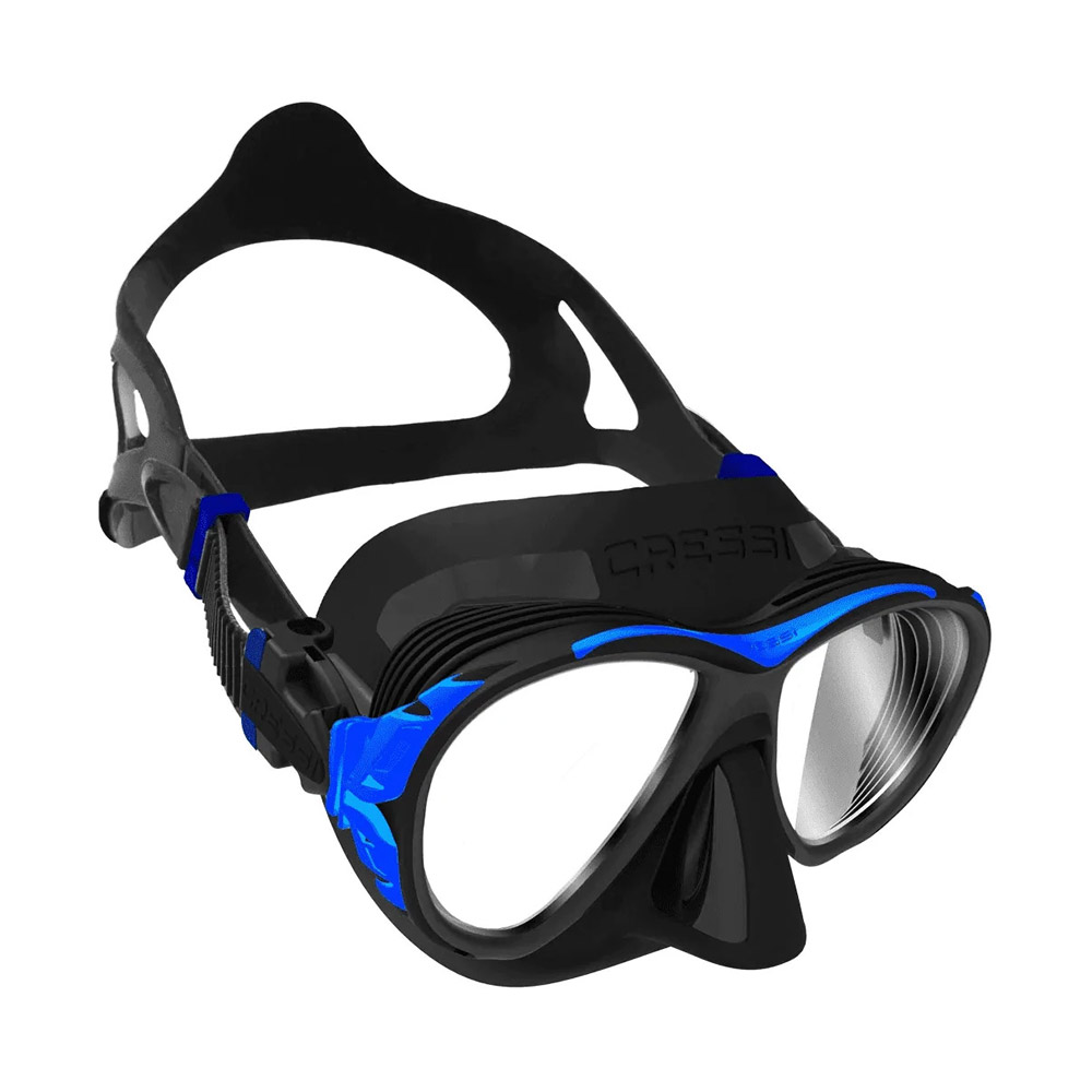 cressi naxos mask black/frame blue Μάσκα
