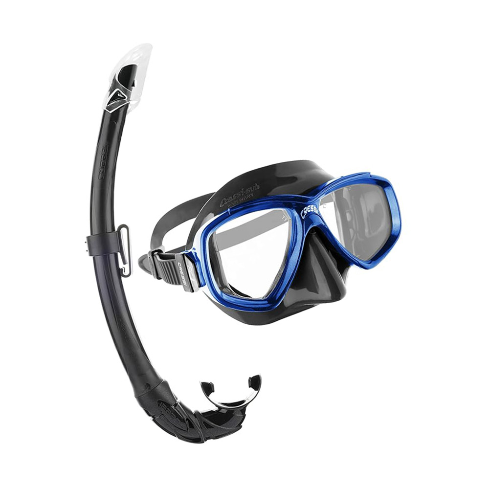 cressi set perla silicone mask + mexico snorkel black / blue Μάσκα & Αναπνευστήρας