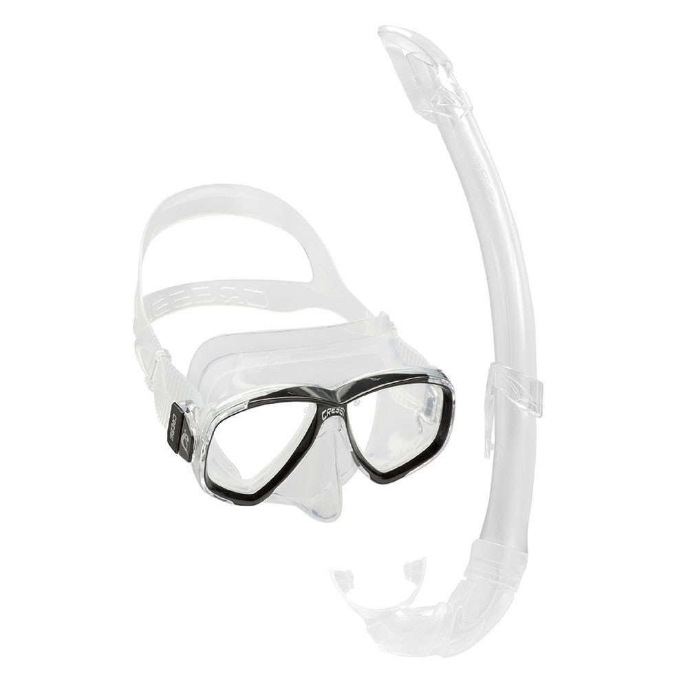 cressi set perla silicone mask + mexico snorkel clear/blue Μάσκα + Αναπνευστήρας