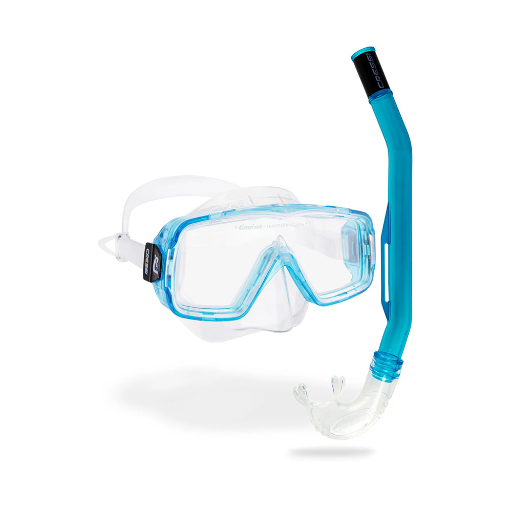 cressi sirena + island 2.0 combo black/black Σετ Μάσκα και Αναπνευστήρας