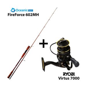 combo boat oceanic team fireforce 602mh + ryobi virtus 7000