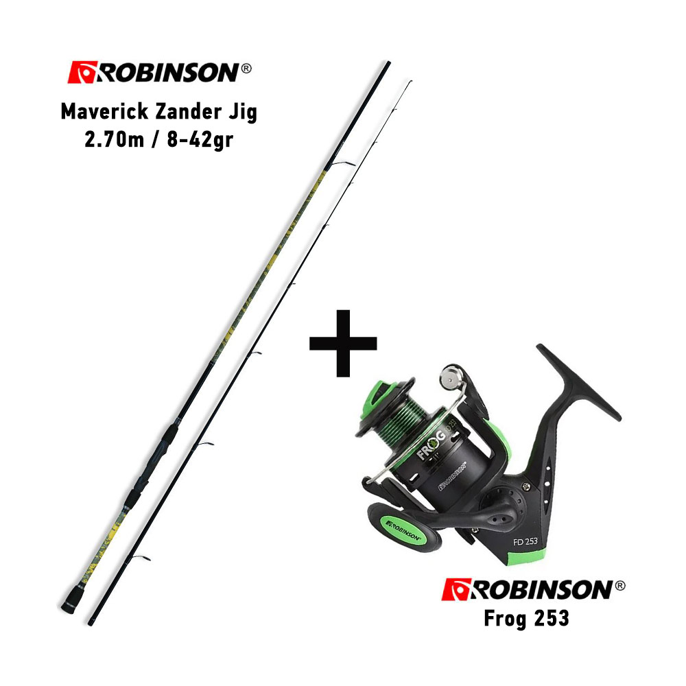 combo spinning robinson maverick zander jig 2.70m / 8 42gr + robinson frog 253