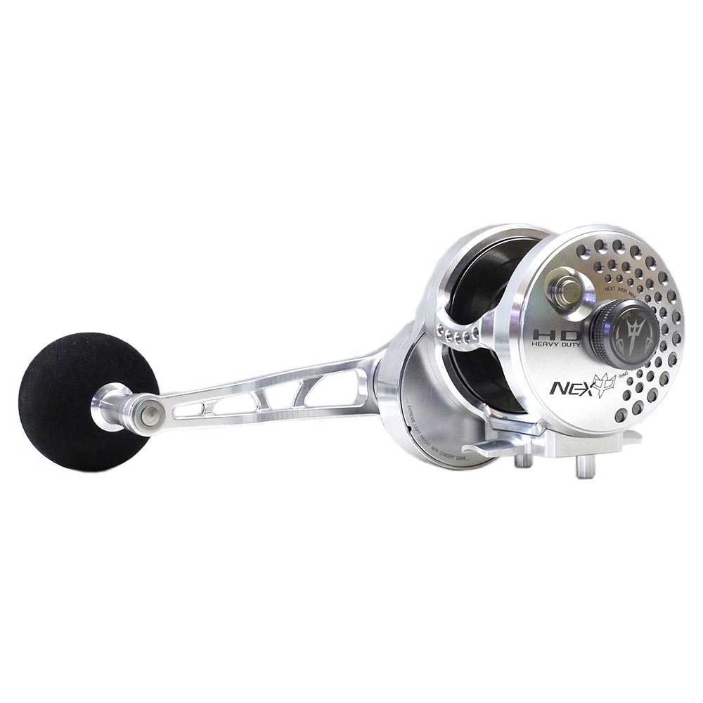 next hd overhead jigging reel lever drag silver / gunsmoke