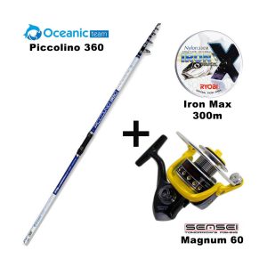 full combo surf oceanic team piccolino 360 + sensei magnum 60 + ryobi iron max x 300m