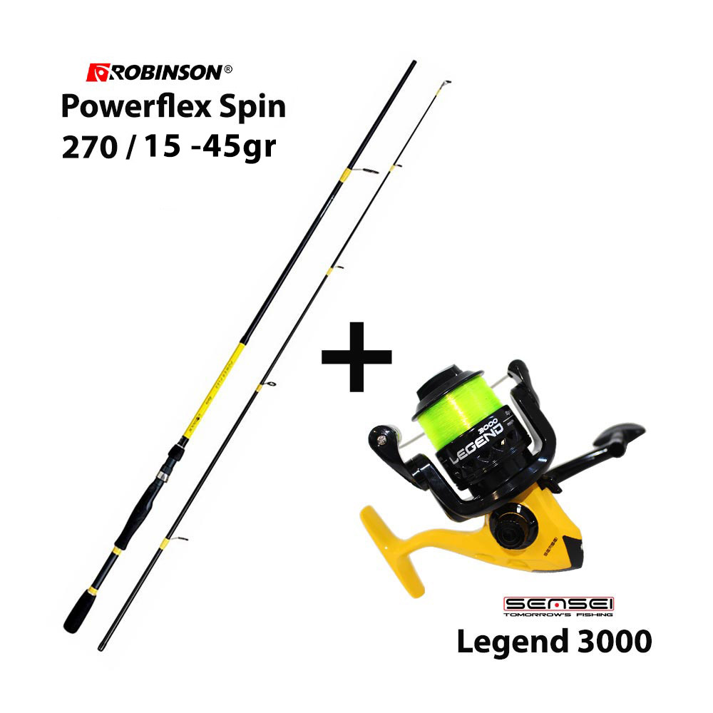 combo spinning robinson powerflex spin 270 / 15 45 gr + sensei legend 4000