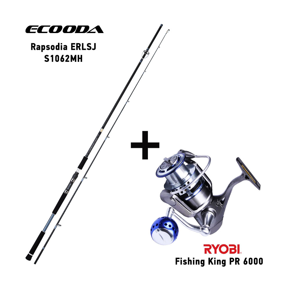 combo shore jigging ecooda rapsodia erlsj s1062mh + ryobi fishing king pr 6000