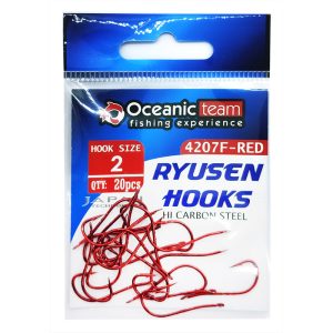oceanic team 4207f red Αγκίστρι ryusen με παλέτα (20pcs)
