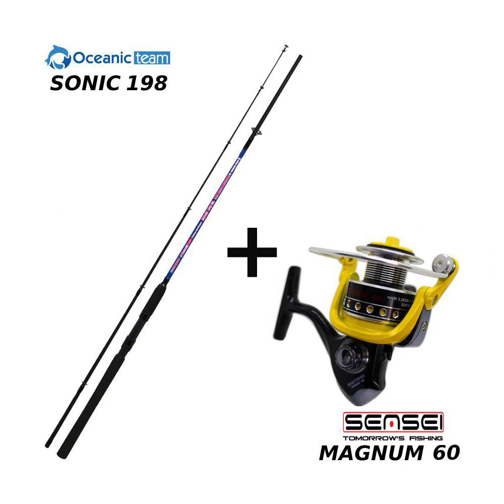combo boat oceanic team sonic 198 + sensei magnum 60