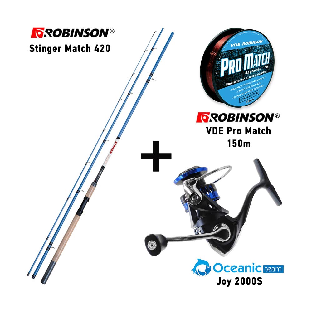 combo match robinson stinger match 420 + oceanic team joy 2000s + robinson pro match 150m
