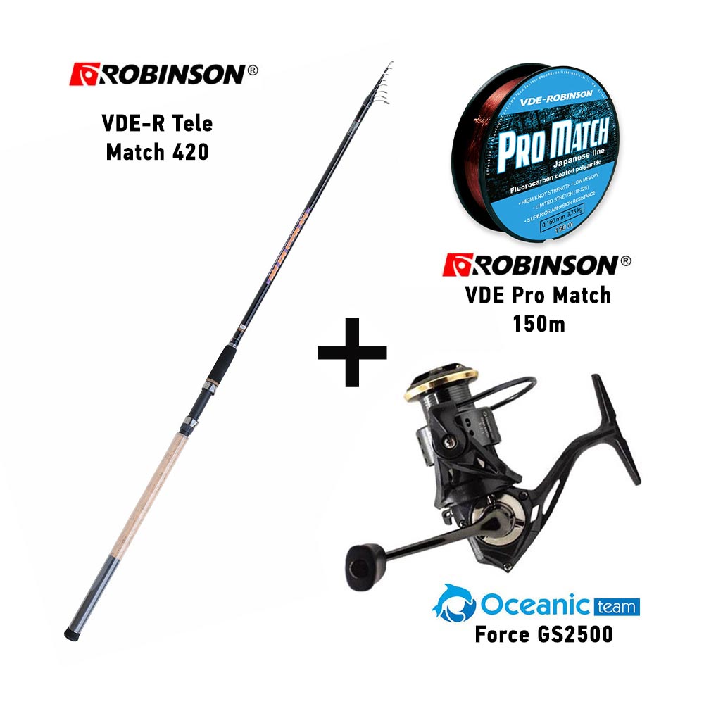 combo match robinson vde r tele match 420 + oceanic team force gs2500 + robinson pro match 150m