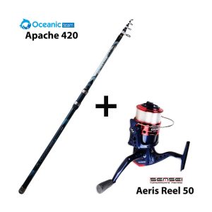 combo surf oceanic team apache 420 + sensei aeris reel 50